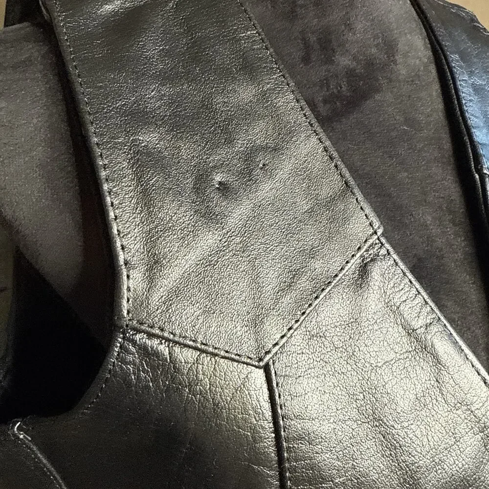 Vintage 90's Ladies Leather Western style Vest Size 10 Protech Leather Apparel